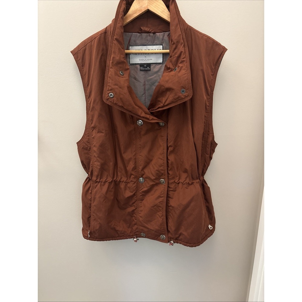 Metropolis by COULOIR vest women's 12 rust Long Cinch Waist  buttons Retro Vail